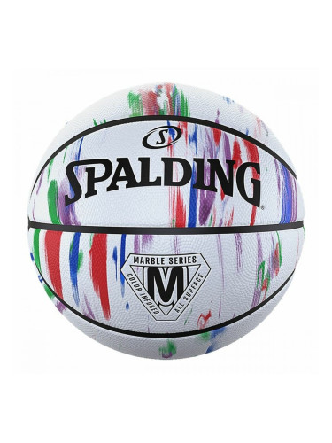 Баскетболна Топка Spalding Marble Series Бял (Размер 7)
