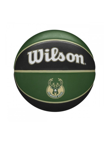 Баскетболна Топка Wilson NBA Team Tribute Milwakee 7 Зелен Естествен каучук (Размер 7)