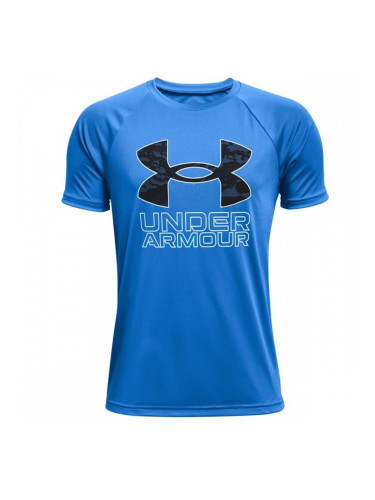 Детски Тениска с къс ръкав Under Armour Tech Hybrid Син - 14-16 години