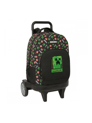 Училищна чанта с колелца Minecraft Черен 33 x 45 x 22 cm