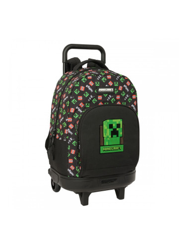 Училищна чанта с колелца Minecraft Черен 33 x 45 x 22 cm