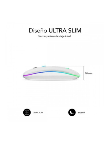 Безжична блутут мишка Subblim SUBMO-LDFLAT2 Бял 1600 dpi