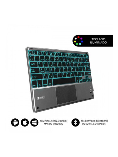 Клавиатура с тъчпад Subblim SUB-KBT-SMBT51 Сив Многоцветен Испанска Qwerty QWERTY