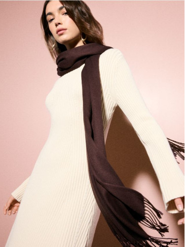 Mohito - Шал с високо съдържание на вискоза - тъмно кафяво