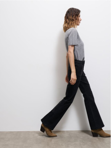 Mohito - Дънки flare с висока талия - черен