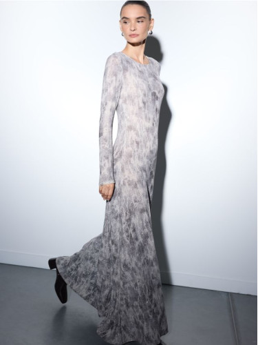 Mohito - Макси рокля с метализирана нишка - бежово