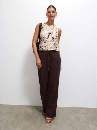 Mohito - Памучен панталон - кафяво