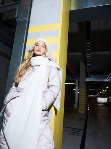 Mohito - Шал със съдържание на вълна от алпака - бяло