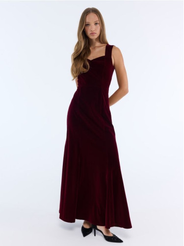 Mohito - Велурена макси рокля - махагон
