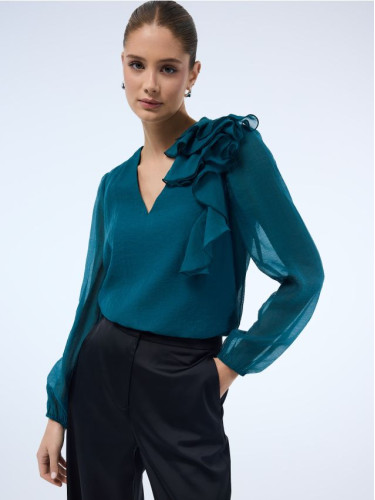 Mohito - Блуза с акцент върху деколтето - зелено