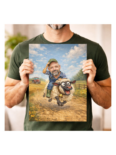 Персонализирана картина от канава със забавна карикатура по снимка