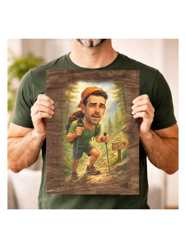 Картина от канава със забавна карикатура по снимка - В планината