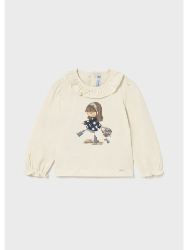 Бебешка блуза в бежов цвят с щампа момиче Mayoral