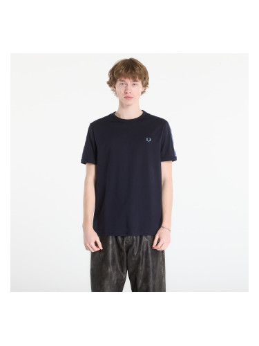 Тениска FRED PERRY Contrast Tape Ringer T-Shirt Navy/ Ace Blue L