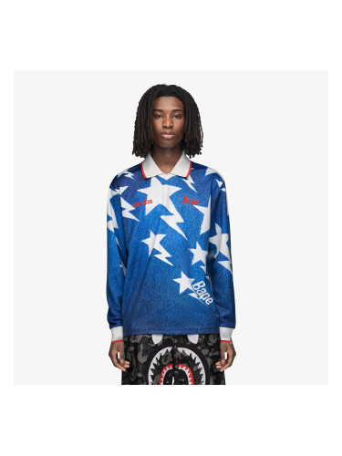 Тениска adidas Lsl Star Jersey Bape Medium Blue Denim L