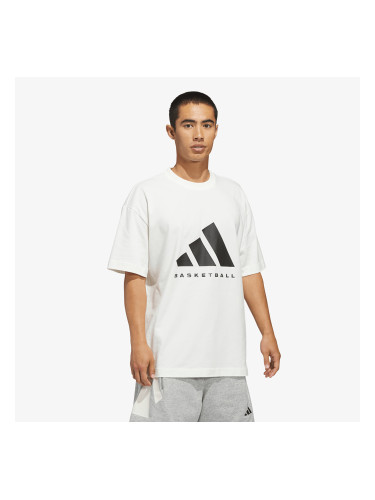 Тениска adidas Basketball T-Shirt (Gender Neutral) Off White/ Black L
