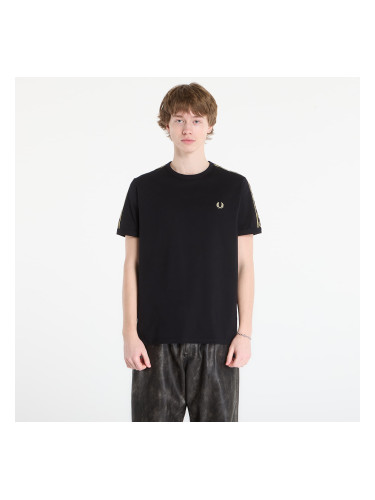 Тениска FRED PERRY Contrast Tape Ringer T-Shirt Black/ Champagne L