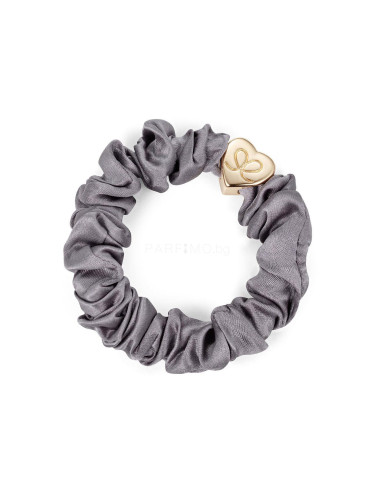 By Eloise London Silk Scrunchie Gold Heart Ластик за коса за жени 1 бр Нюанс Grey