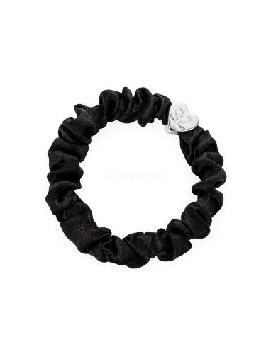 By Eloise London Silk Scrunchie Silver Heart Ластик за коса за жени 1 бр Нюанс black
