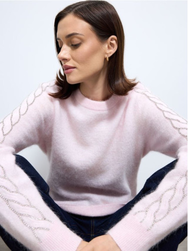 Mohito - Пуловер със съдържание на вълна от алпака - пастелно розово