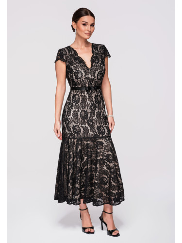 Мини рокля Анджела с яка с воланчета