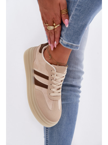 Дамски бежови кецове Boto на платформа
