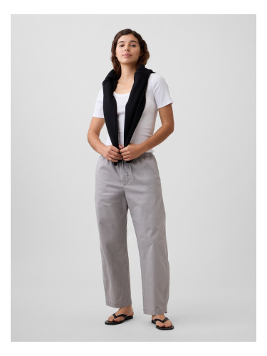 Панталон с висока талия GAP в цвят каки