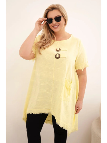 Дамска памучна рокля Kesi с големи размери и удължен гръб