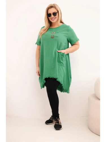 Памучна рокля с големи размери Кеси