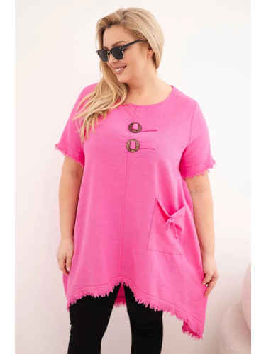 Дамска рокля Kesi Plus Size с по-дълъг гръб и джоб