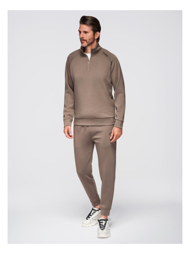 Мъжки комплект Ombre с половин цип - сив
