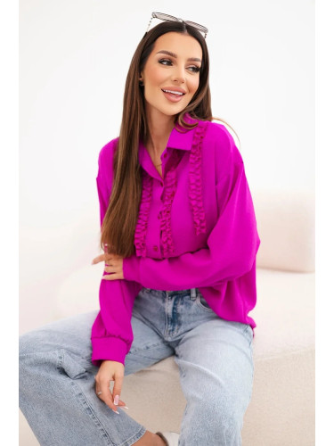 Дамска риза Kesi с волани, тъмно лилава