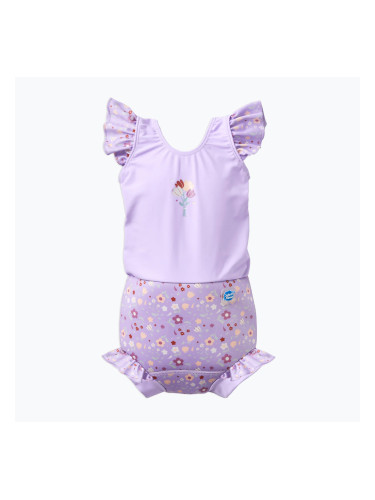 Детски бански от една част с пелена Splash About Happy Nappy Frills ягодово поле