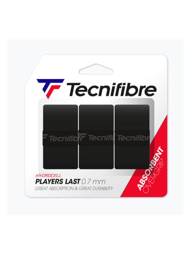 Тенисна лента за ракета Tecnifibre Players Last 3 pcs. black