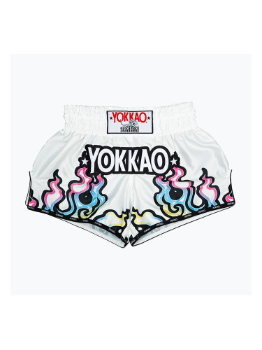 Мъжки шорти за тренировка YOKKAO Flames CarbonFit white