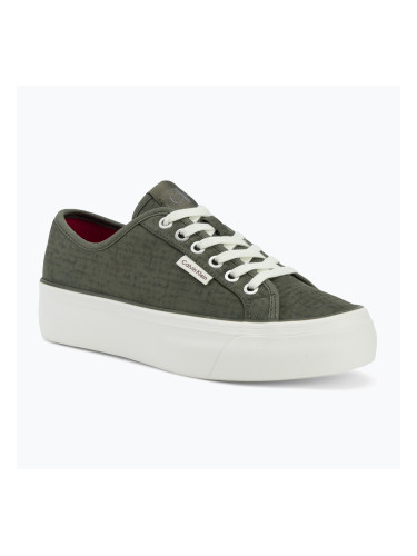 Дамски обувки Calvin Klein HW0HW02970 Vulc Flatf Laceup Ripst deep lichen green/pink yarrow