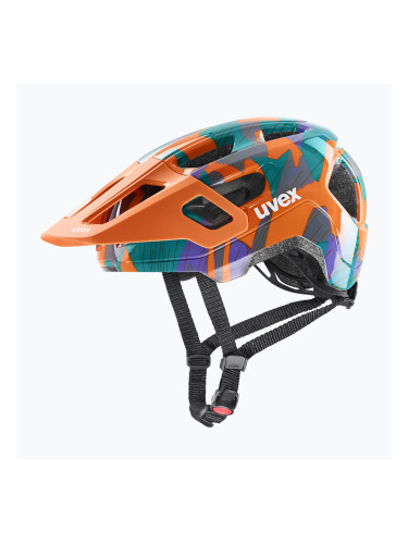 Детска велосипедна каска UVEX React Jr papaya camo matt