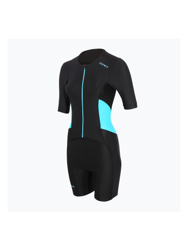 Дамски костюм за триатлон ZONE3 Activate SS Full Zip black/turquoise