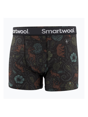 Мъжки термоактивни боксерки Smartwool Merino Print Boxer Brief Boxed black paisley