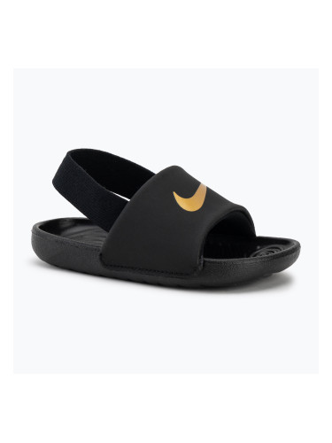 Детски чехли Nike Kawa black/metallic gold