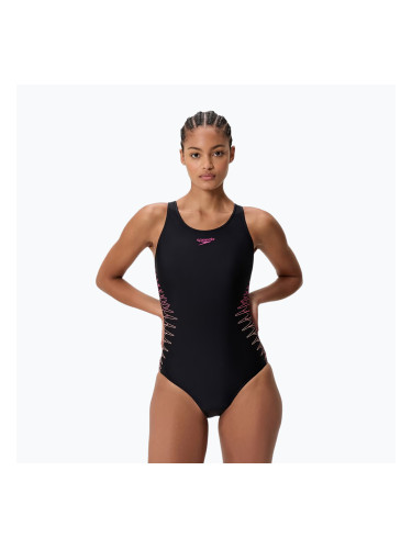 Дамски цял бански костюм Speedo Placement Muscleback anthracite