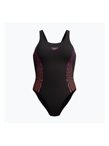 Дамски цял бански костюм Speedo Placement Muscleback neon violet
