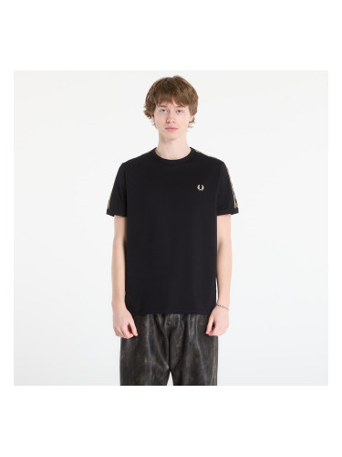 Тениска FRED PERRY Contrast Tape Ringer T-Shirt Black/ Champagne S