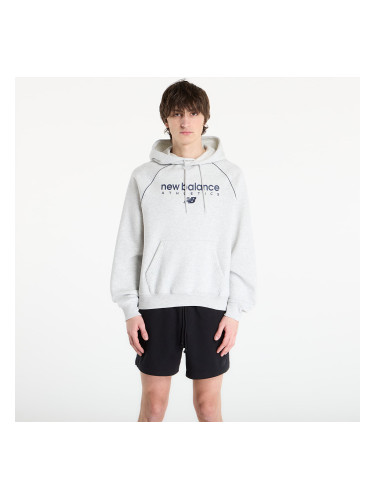 Суитшърт New Balance Linear Graphic Fleece Hoodie Ash Heather XXL