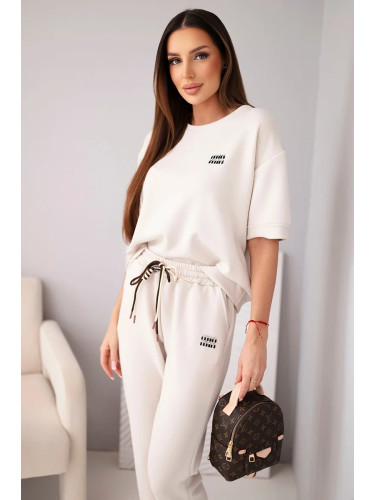 Дамски комплект от топ и панталон с къс ръкав Kesi