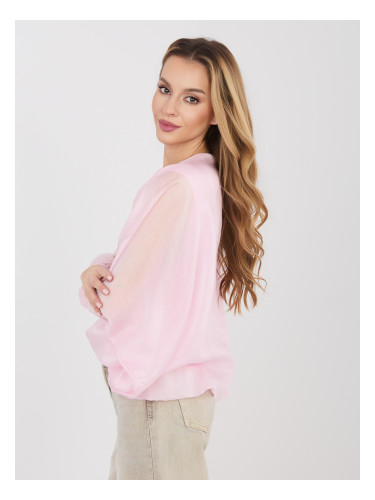 Пастелно розова блуза с 3/4 ръкави