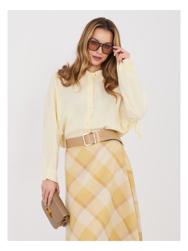 Жълта дамска риза с копчета