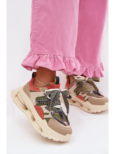 Дамски кожени маратонки на платформа