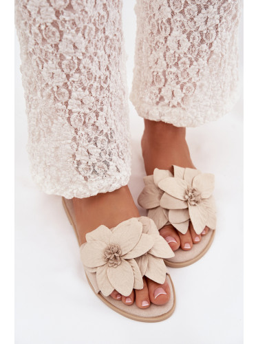 Дамски чехли с декоративни цветя Elzoria