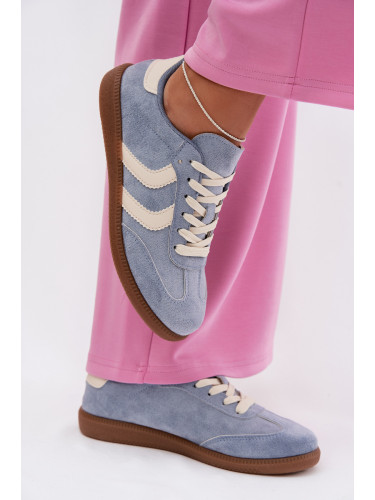 Дамски маратонки от еко велур, сини